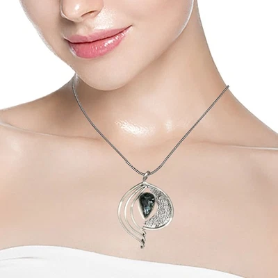 Collar Regalo Serafinita Piedras Preciosas Joyería Hecho a Mano 18" Natural Foto 1 de 4