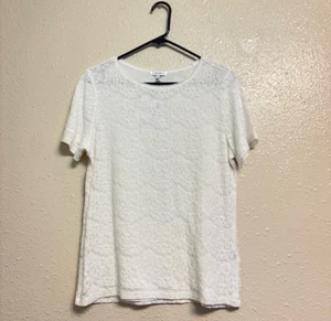 Reiss Rayee Off White Lace Overlay Tee Shirt Gr. M Neu mit Etikett edel elegant MOB - Bild 1 von 5