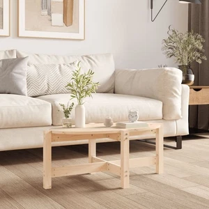 Couchtisch natur massiv Kiefernholz 87x48x35 cm Live Edge Antikoptik - Bild 1 von 10