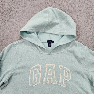 Gap толстовка с капюшоном женщин средний синий вышитый с надписью логотип толстовка Y2K Mallcore - Изображение 1 из 4