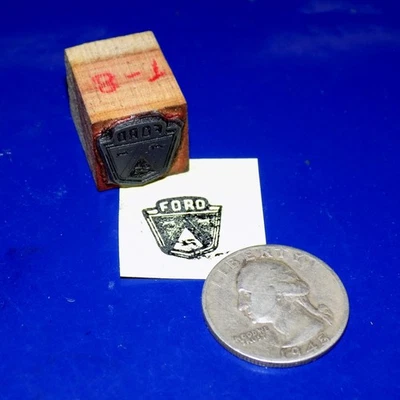 Винтажный блок принтеров для печати букв с эмблемой FORD дерево и металл - Изображение 1 из 2