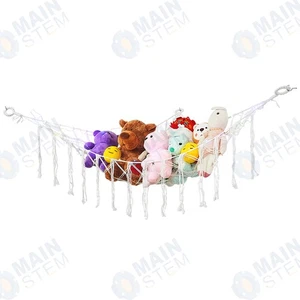 W/ LED Light Kids Toy Storage Organizer Stuffed Animal Toy Hammock Net White - Picture 1 of 6