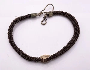 Victorian Gold Filled Woven Human Hair Watch Fob Chain c.1 - Picture 1 of 11