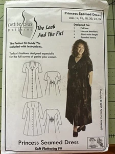 Petite Plus Schnittmuster 302 Prinzessin genähtes Kleid Größe 14-24 ungeschnitten Passformanleitung - Bild 1 von 6