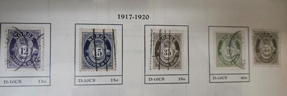 Sello Noruega 1917-20 #82, 84, 91-92 usado Foto 1 de 1