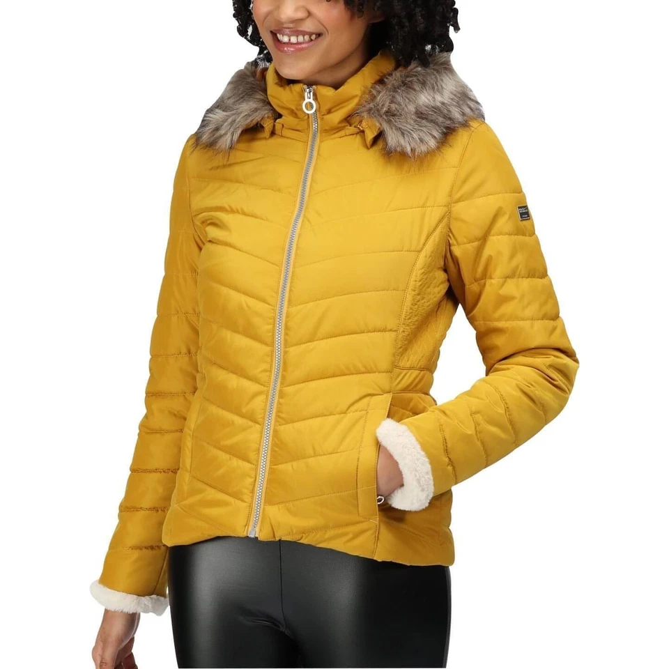 Regatta Winslow Damen Thermo Jacke gelb Kapuze Outdoor Walking Mantel