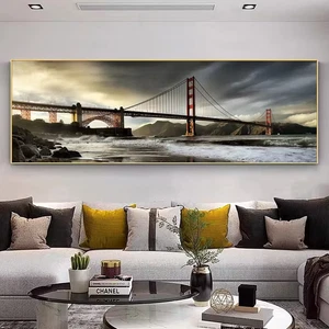 Panoramic Golden Gate Bridge San Francisco Bay Area Canvas Wall Art Home Decor - Picture 1 of 6