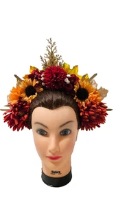 Sonnenblumen Kopfschmuck große Blumenkrone Sommer Blumenkrone Boho Festival Krone - Bild 1 von 8