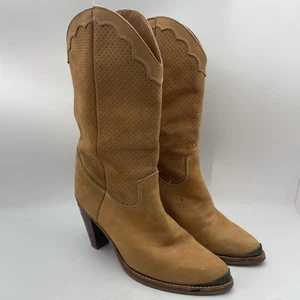 VINTAGE Zodiac USA braune Westernstiefel mit Absatz, 3,5"-Absatz, Damen 9M - Bild 1 von 24