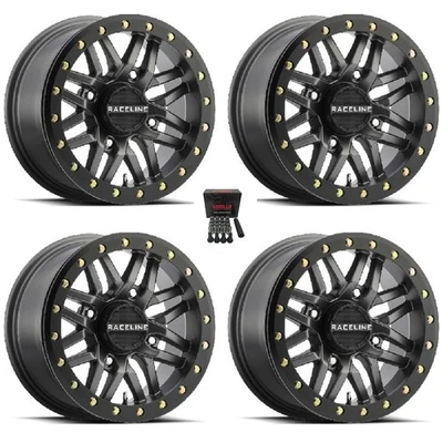 Raceline Ryno Beadlock 15x10 Wide Wheels Gunmetal Polaris RZR 1000 XP (4) Foto 1 de 3