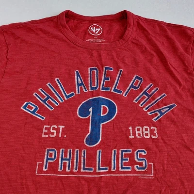 Philadelphia Phillies 47 Brand Scrum T Shirt Mens L Black Spellout MLB Cotton - Image 1 of 4