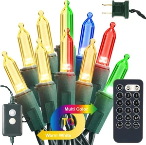 Brizled 100 LED Christmas Lights 33ft Color Changing Warm White Multicolor - Picture 1 of 8