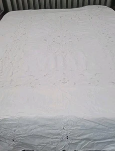 Vintage Embroidery And Lace White Duvet Cover 76"×60" Fully Hand Made. - Picture 1 of 12