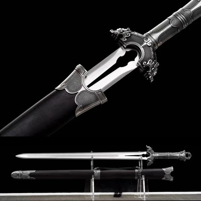 Handmade Chinese Tai Chi Sword Kung Fu Jian Sharp 1095 Carbon Steel Blade Battle - Image 1 of 4