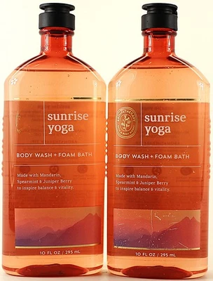 QTY 2 - Bath & Body Works aromaterapia SUNRISE YOGA schiuma lavaggio corpo 10 oz - Immagine 1 di 2
