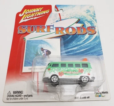 Cañas de surf vintage Johnny Lightning 1966 Volkswagen Samba Bus Makaha Longboarders Foto 1 de 4