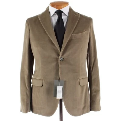 Abrigo deportivo de terciopelo Boglioli nuevo con etiquetas/chaqueta K talla 48C (38S EE. UU.) en mezcla de algodón tostado Foto 1 de 4