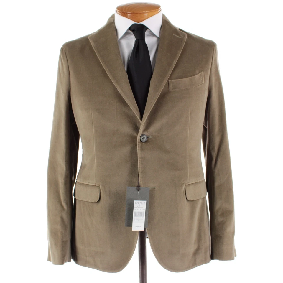 Abrigo deportivo de terciopelo Boglioli nuevo con etiquetas/chaqueta K talla 48C (38S EE. UU.) en mezcla de algodón tostado Foto 1 de 4