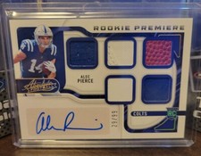 2022 Absolute Football Alec Pierce Rookie Premiere FIVE Patch AUTO 29/99 Colts!!