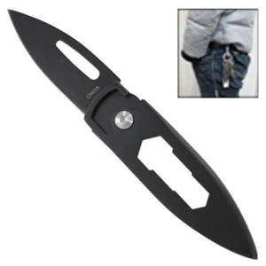 Field Cricket Free Lock Utility Knife | Emergency Folding Black Blade 4.5 Inches - Picture 1 of 10