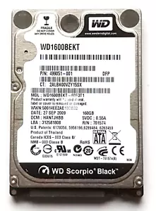 160 GB SATA Western Digital WD1600BEKT-60F3T1 7200RPM 16MB HDD 2,5 " Hard Drive - Picture 1 of 1