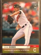 2019 Topps Now #249 Shane Bieber Cleveland Indians