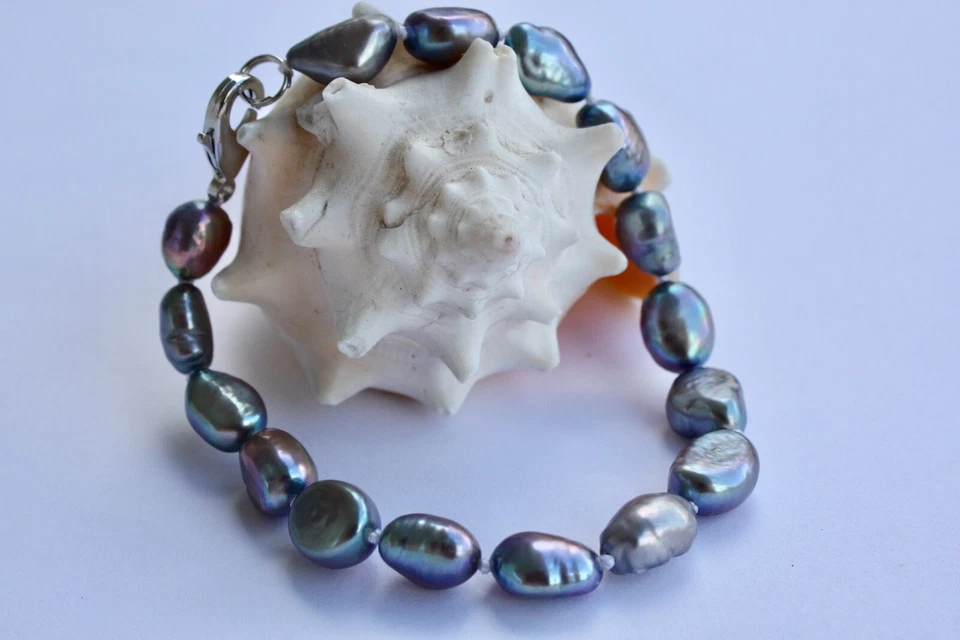 B25G echte Süßwasser Perlen Schmuck Perlenarmband Armschmuck Armband Collier gvf - Bild 1 von 1