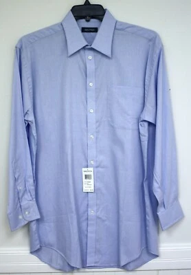 Nautica Shirt Light Blue Classic Fit Solid Dress Shirt Spread Collar 16 32/33 - Image 1 of 4