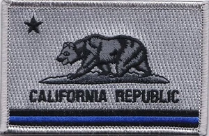 Parches bordados de bandera del estado azul de California (gris) de 3,5 x 2,25" para planchar 100 piezas - Imagen 1 de 1