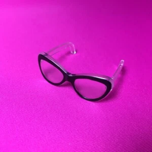 Unverpackte Creatable World Brille 073 schwarze klare Gläser passend für Puppenkopf 14 cm rund - Bild 1 von 4