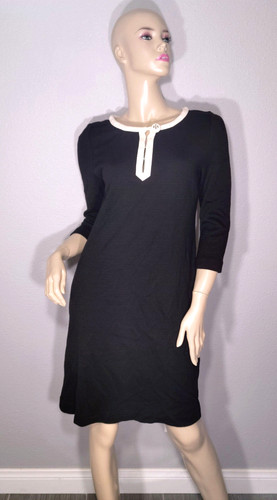 Abito piccolo nuovo con etichette Tory Burch Olympe nero e avorio