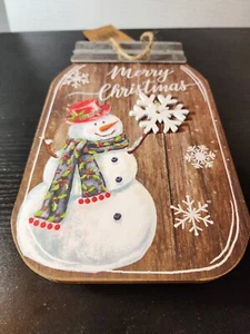 NEW! Merry Christmas Wood/Metal Jar Light Up Sign. Hanna's Handiworks. 9.5"Tall. - Picture 1 of 5