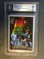 2003-04 Topps Chrome Refractor Carmelo Anthony BGS 9  #113 RC Rookie Refractor