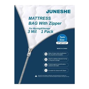 Twin Mattress Bags Cover For Moving And Storage3 Mil Zipper Plastic Waterproof W - Picture 1 of 6