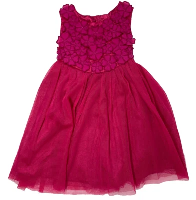 Monsoon Baby Girls 6-12 Months Pink Floral Appliqué Tulle Party Dress - Image 1 of 4