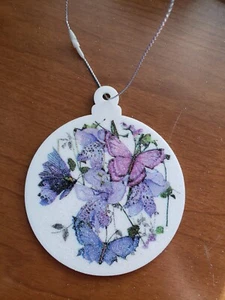 Ornament, Handarbeit Decoupage, lila Blumen - Bild 1 von 1