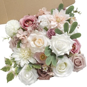 Artificial Flowers Dusty Pink Box Set for DIY Bridal Bouquets Wedding Shower ... - Picture 1 of 7
