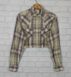 VINTAGE RETRO 90s BRIGHT ABSTRACT BOLD CRAZY CROPPED BLUSE SHIRT FRESH PRINCE - Bild 1 von 3