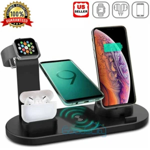 6in1 Wireless Charger Fast Charging Station for iPhone 12/11ProMax/X/XS/XR/8 - Picture 1 of 18