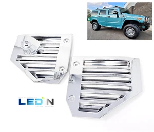 Chrome Fender Vent Trim Side Cover For 2003-2009 HUMMER H2 SUV SUT Antenna Hole - Picture 1 of 12