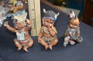 Native American Indian Infant Figurines Lot of 3 - Picture 1 of 10
