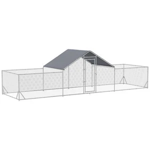 PawHut Large Metal Chicken Coop Chicken Run for Chicken,Ducks and Rabbits - Picture 1 of 7