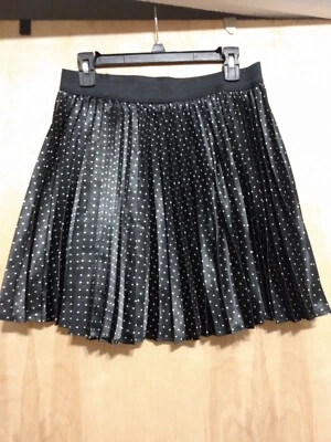 Shinestar Falda Niña Plisada Lunares Satinado Blanco y Negro, Talla L Foto 1 de 2