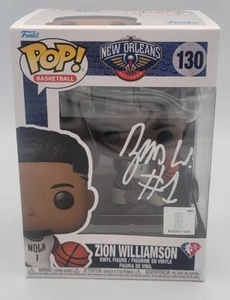 ZION WILLIAMSON NEW ORLEANS PELICANS SIGNED BASKETBALL FUNKO POP BAS - Picture 1 of 7