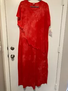 Women's LuLaRoe Red TyeDye Maxi Dress Size 3XL - Picture 1 of 4