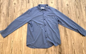 Tommy Bahama Hemd Herren Large Blau Island Zone Langarm Kragen Solid Stretch - Bild 1 von 4