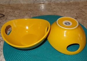 Food Network Bright Yellow Open Handled Side Dish or Snack Bowl (s) LOT OF 2 - Picture 1 of 7