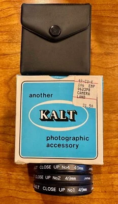Kalt Close-up Lens Set 49mm; Nos. 1,  2 & 4 with Storage Case and Original Box - Image 1 of 2