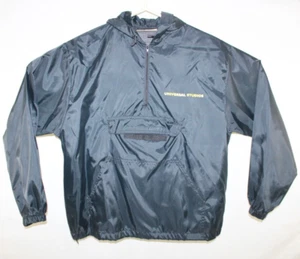 Vintage 1995 Universal Studios Jurassic Erwachsene kleiner schwarzer Kapuze leichter Poncho - Bild 1 von 16