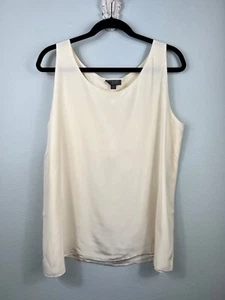 Classiques Entier Sleeveless 100% SILK Blouse Ivory Size 16 - Picture 1 of 8